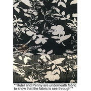 Black & White Floral Pattern on Stretch See Through Nylon Spandex Mesh Fabric by The Yard