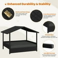 thumbnail image 6 of Yaheetech Outdoor Rattan Dog House with Canopy and Foam Cushion, Black/Gray, 6 of 7