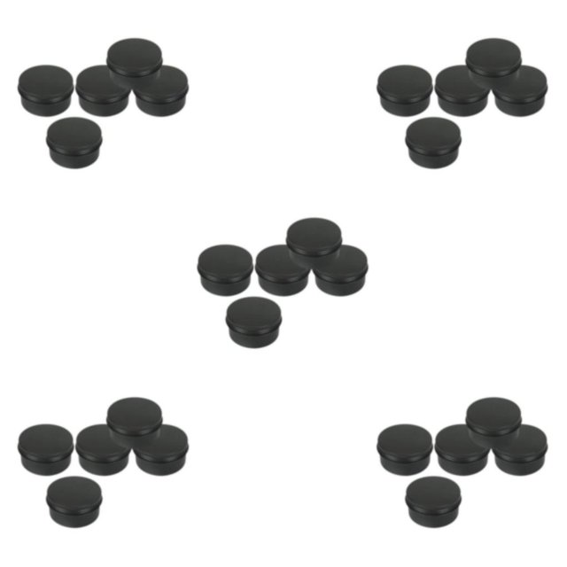 Guardoinrt 5pcs Empty Aluminum Jars Cosmetic Containers Lip Lid Balm Cans Screw Black 80ml 5Set