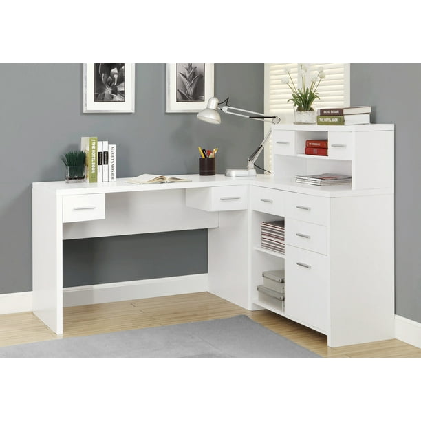COMPUTER DESK LSHAPED / CORNER / HUTCH / 8 DRAWERS / 3 CUBBIES / REVERSIBLE 63"L X 59"W