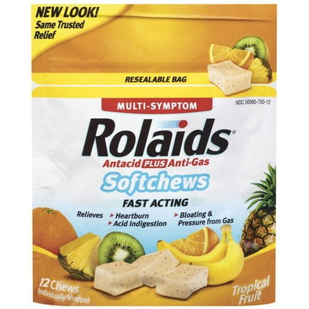 McNeil Rolaids Antacid Plus Anti-Gas, 12 ea