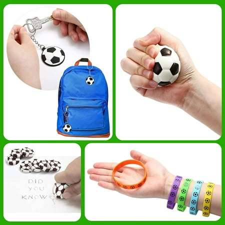 Naler 48 Pcs Soccer Party Favors Set,Plastic Football Toys Gifts for Kids Fun Sports Games Pinata Filler Carnival Prizes