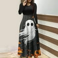 thumbnail image 2 of Drses Womens Dresses Fashion Printed Long Sleeve Round Neck Pullover Patchwork Dress Dresses For Women, 2 of 5