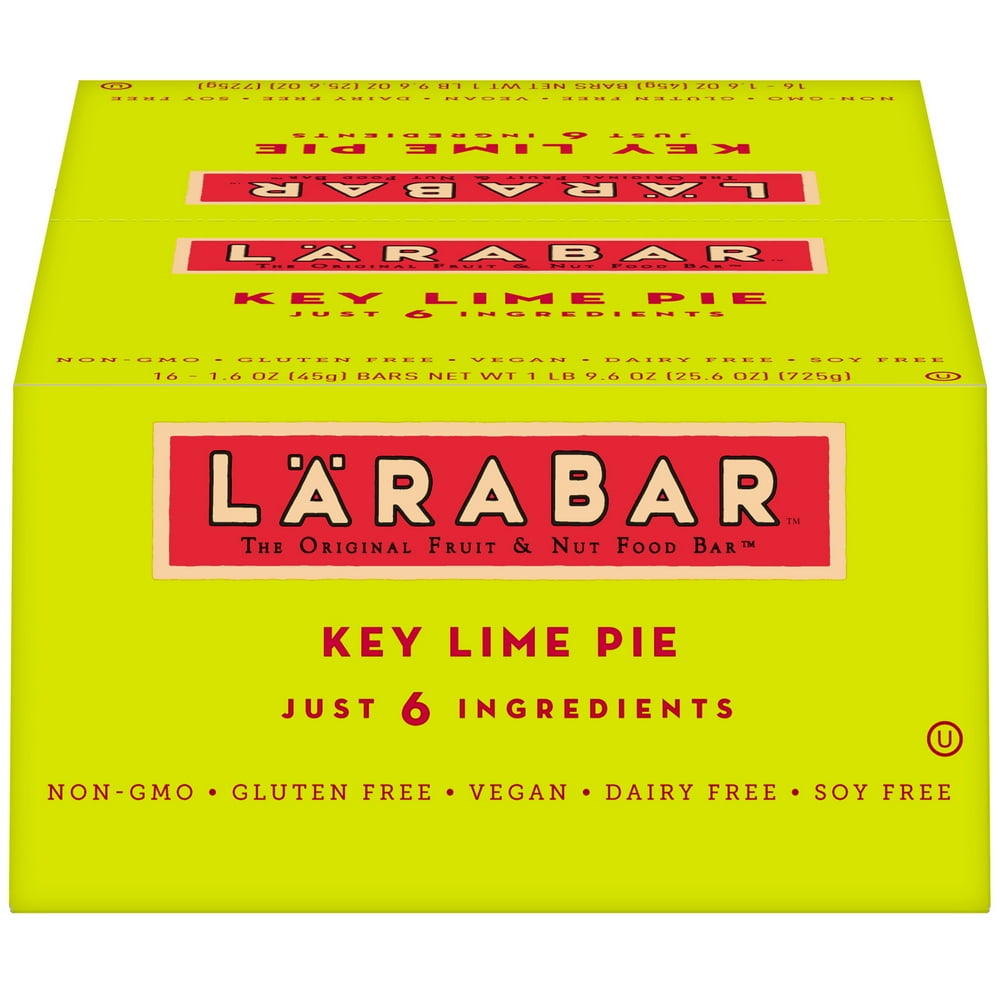 Larabar Gluten Free Bar, Key Lime Pie, 1.6 oz Bars (16 Count) Walmart
