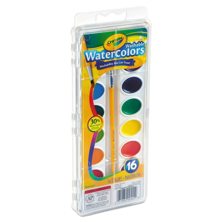 Crayola 530555 Washable Watercolor Paint 16 Assorted Colors