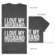 thumbnail image 4 of Mujeres alfabeto camisa moda amo mi marido letra impresión suelta mujeres cuello redondo manga corta Camiseta top, 4 of 5
