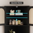 thumbnail image 6 of VEANERWOOD Rattan 67" Tall Corner Storage Cabinet, Corner Shelf Stand Storage Rack for Living Room, Home Office, Kitchen, Small Space,Black, 6 of 10