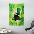 thumbnail image 1 of St. Patrick's Day Tapestry, Leprechaun Hat and Shoes Costume with Pot of Gold with Shamrock Leaves, Wall Hanging for Bedroom Living Room Dorm Decor, 40W X 60L Inches, Forest Green, by Ambesonne, 1 of 2
