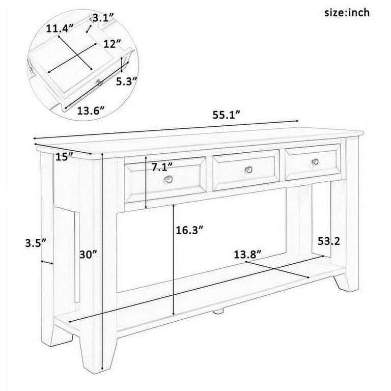Couch table dimensions deals