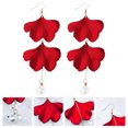thumbnail image 3 of CIMAXIC 1 Paire de Boucles d'Oreilles Élégantes Crochets d'Oreilles Gouttes Décoratives Feuille de Ginkgo Boucles d'Oreilles Rouges, 4.53"X1.73"X0.39 Pouces, 3 of 4