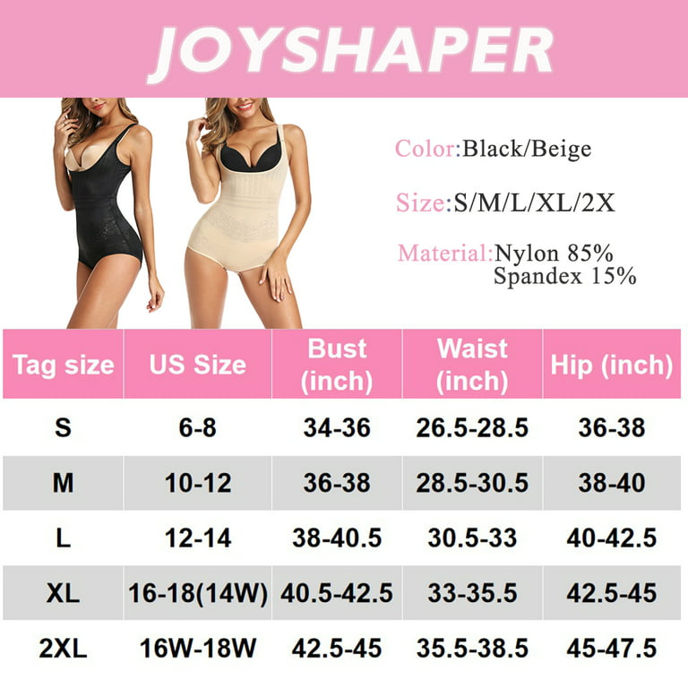 Joyshaper Womens Open Bust Shapewear Bodysuit Tummy Control Full Body  Shaper Waist Trainer Shaping Bodysuit Slimmer Briefer Black S