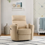 Soho Baby Nottingham Upholstered Glider Recliner Rocking Chair, Green Guard Gold Certified, 360° Swivel For Nursery And Living Room – Latte