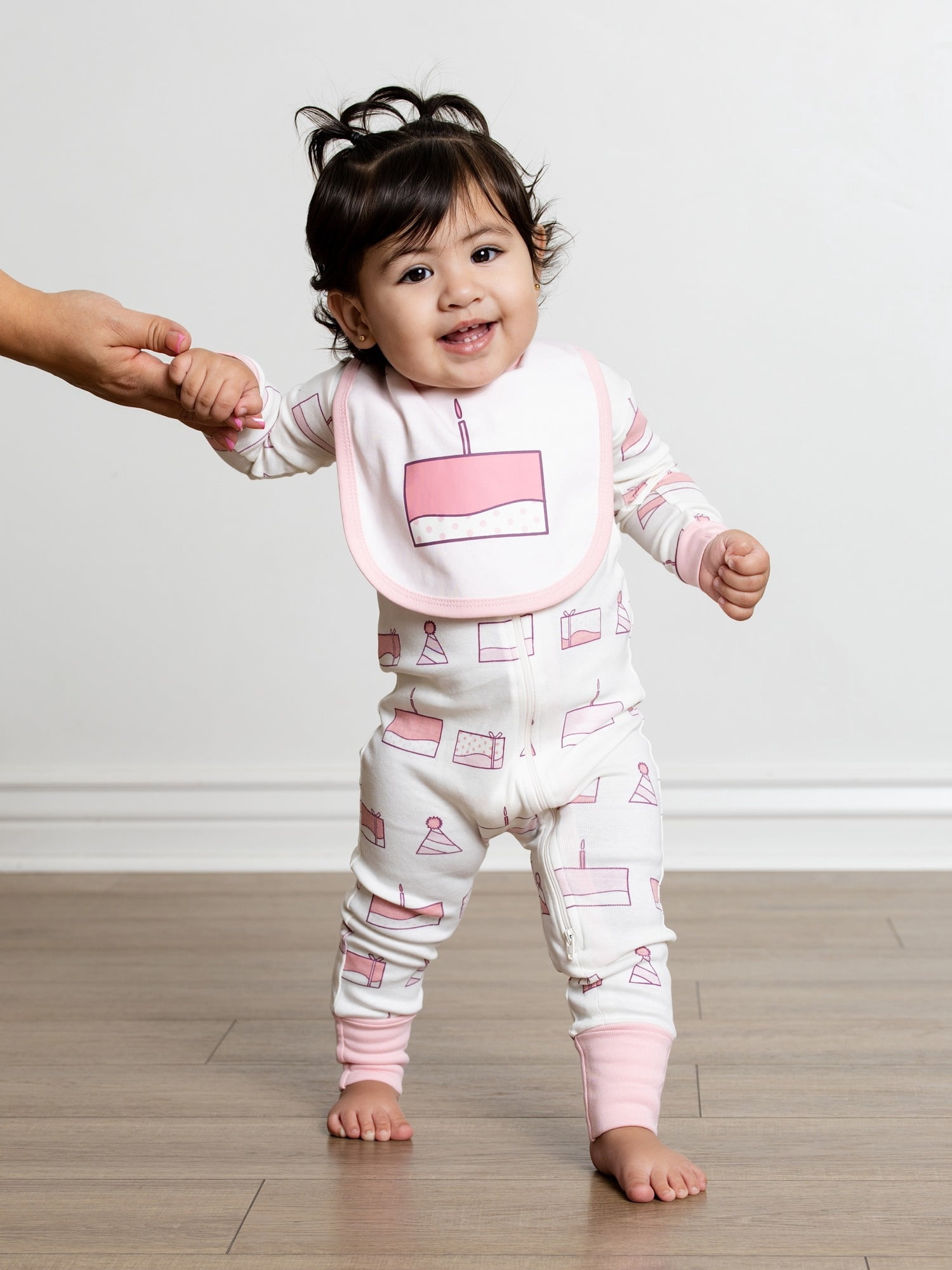 Monica + Andy Organic Cotton One Piece Coverall and Bib Set, Sizes Newborn - 18-24 Months