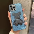 thumbnail image 1 of Funda de teléfono con purpurina brillante para iPhone 14, 13, 12, 11 Pro, Max, XR, X, XS, Max, 7, 8 Plus, cubierta brillante de TPU, oso 3D Fivean unisex, 1 of 2