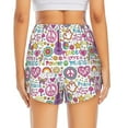 thumbnail image 4 of Fotbe Peace Love and Dove Flower Power Womens High Waist Running Shorts Athletic Workout Quick Dry Shorts for Women with Pockets Gym Yoga Summer Shorts-Small, 4 of 9