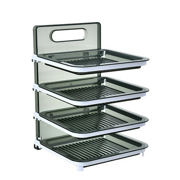 Wall Mounted Food Sorting Tray 4 Layers Storage Tray Collapsible Side Dish Stacking Storage for Hotpot Kitchen
