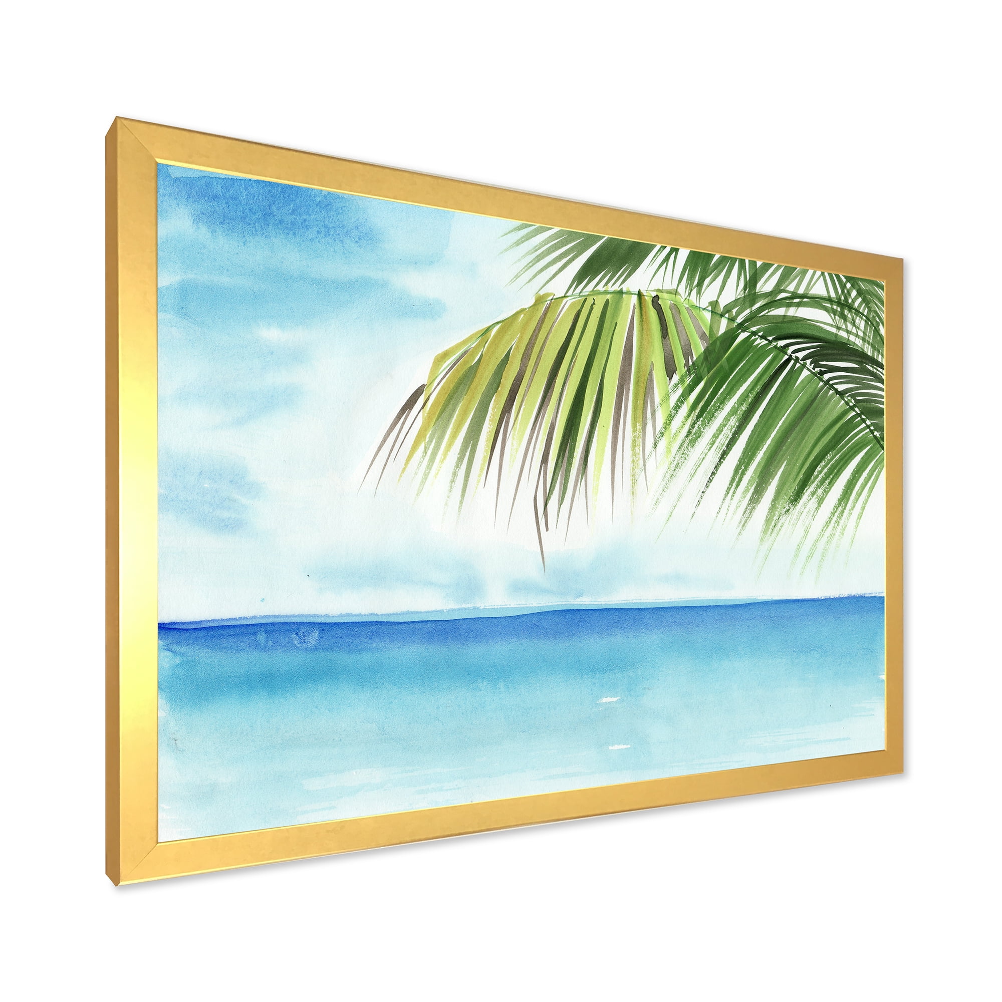 Designart 'Palm Beach Resort At Sunrise III' Nautical & Coastal Framed Art Print