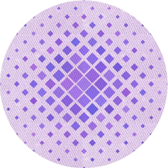 Ahgly Company Machine Washable Indoor Round Transitional Heliotrope Purple Area Rugs, 7' Round