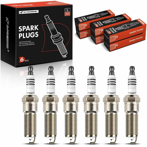 A-Premium Iridium Platinum Spark Plugs Compatible with Jeep Wrangler & Dodge Grand Caravan, Charger, Avenger, Caravan, Magnum, Stratus & Chrysler Town & Country, 300, Sebring, Voyager, Pack of 6