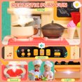thumbnail image 4 of Qaba Kids Kitchen Playset with Real Lights and Sounds, Green, 4 of 10