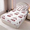 thumbnail image 3 of Erosebridal Cherry Zipper Queen Comforter Set with Fitted Sheet and 2 Pillowcases Crimson Zipper Bedding Set, Crimson Cherry, Gray Reversible, 3 of 7