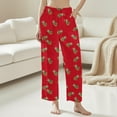 thumbnail image 5 of qelini Christmas Light Pajama Pants Elastic Waist Pants Cute Printed Loungewear Pants Warm PJs Bottoms with Pockets, 5 of 6