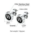 thumbnail image 2 of Clearance Women Initial Stud Earrings Stainless Steel Letter W Earrings Birthday Valentines Day Jewelry Gifts Girlfriend Wife Her Age Ideas, 2 of 4