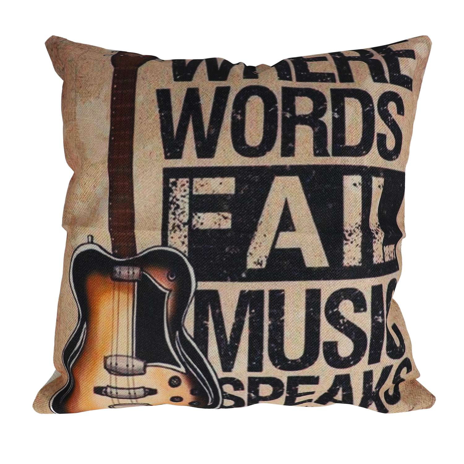 MINIOZE Dream Guitar Music Wings Black Lover Print Plush Soft Square Pillow Covers Home Decor Cushion Covers Decorations Gifts Pillowcase for Indoor Sofa Bedroom Car 18 x 18 Inch