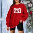 thumbnail image 1 of Costumes de Noël en Solde Femmes Classique Nouvel An Imprimé de Noël Col Rond Manches Longues Sweat-Shirt Ample pour Femmes, 1 of 7