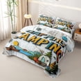 thumbnail image 3 of Erosebridal Rustic Cottage Twin Quilt Set for Boys Girls,Happy Camping Twin Coverlet Set for Teens, 3 of 7
