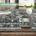 thumbnail image 4 of Washable Area Rugs for Living Room 9x12 Neutral Vintage Distressed Floral Boho Soft Floor Rug Indoor Non Slip Carpet for Bedroom Green, 4 of 7