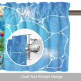 thumbnail image 6 of Pool Rules Valance Curtain for Windows Swim Ring Ball Slippers Floral Blue Swimming Pool Rod Pocket Curtain Valances Short Window Treatments Panels for Kitchen Bathroom Laundry Basement 54 x 18 Inch, 6 of 9