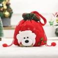 thumbnail image 2 of CuiLiyq Christmas Gift Bag, 9" x 7.5" Red Velvet Candy Bags with Drawstring Cord, Large Present Sack Bags for Xmas Present Toys Storage Bags Holiday Party Supply (Bear), 2 of 6
