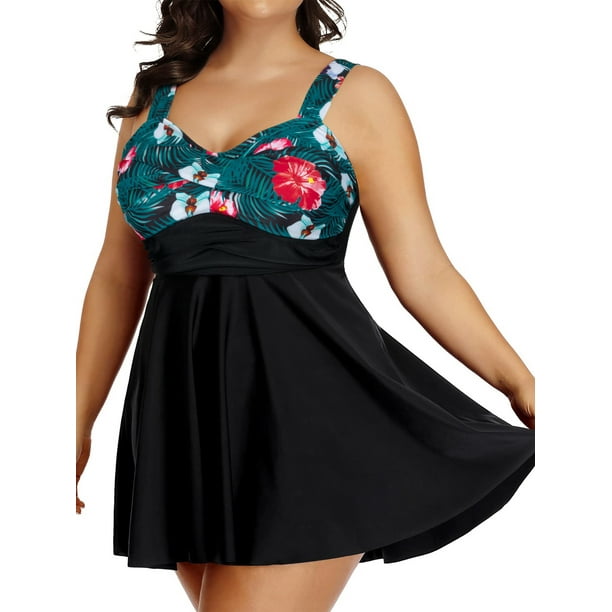 Plus Size Two Piece Swimsuits for Women Tankini Bathing Suits Flowy