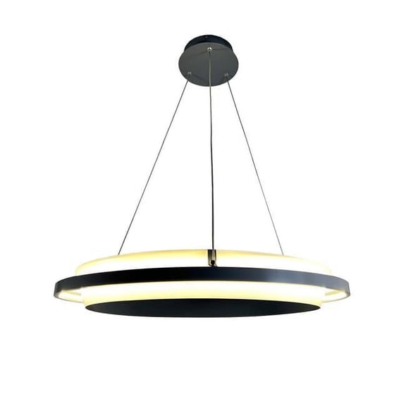 EQLight EQ21-P-LG11 Litza 41-Watt Integrated LED Ringed Silver Circular Pendant