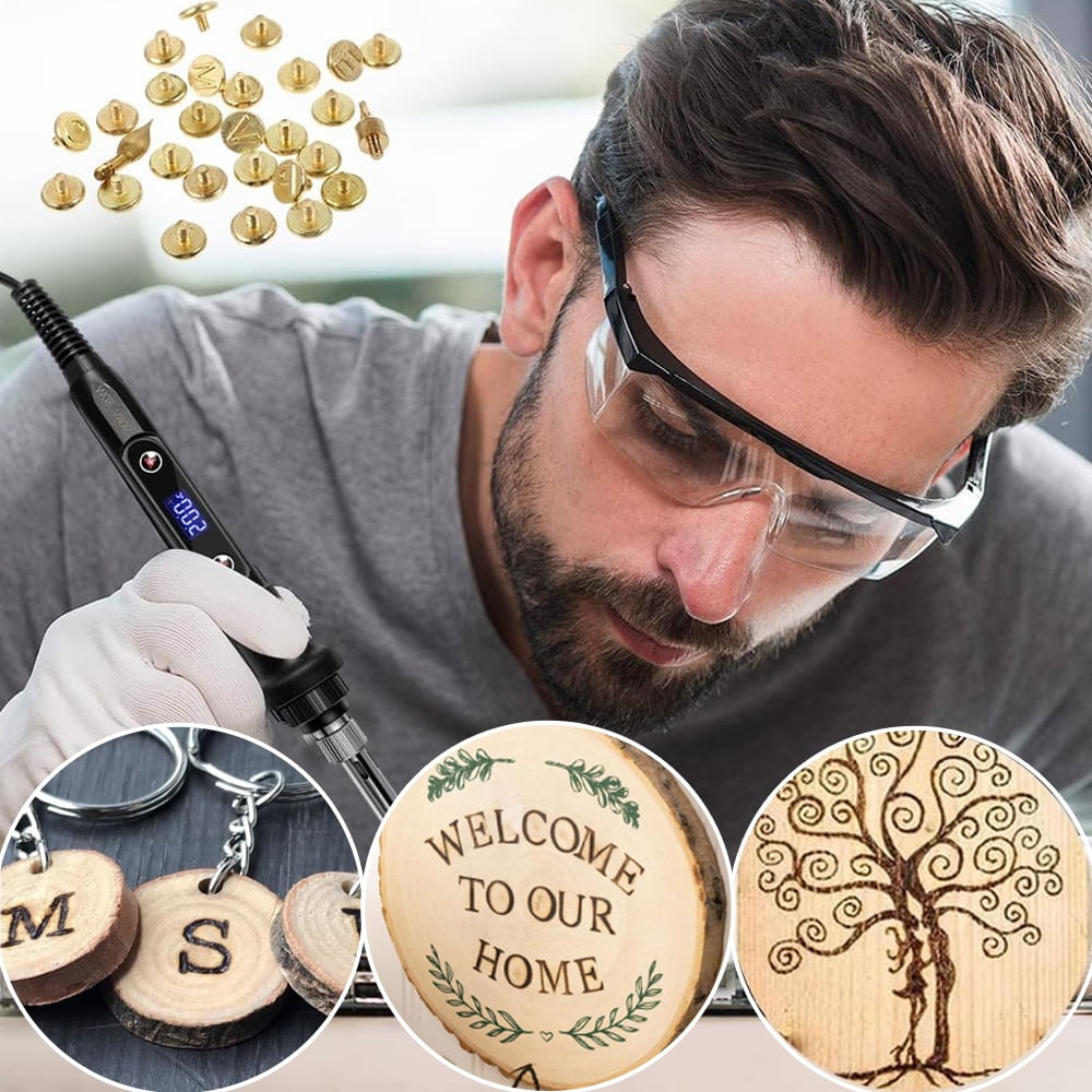 Wood Burning Kit With Letter, 60pcs Wood Burning Tool With Adjustable Temperature 400-842°F, Wood Burner Tools Set With Pyrography Wood Burning Pen For Embossing Carving Diy Adults Crafts Beginners
