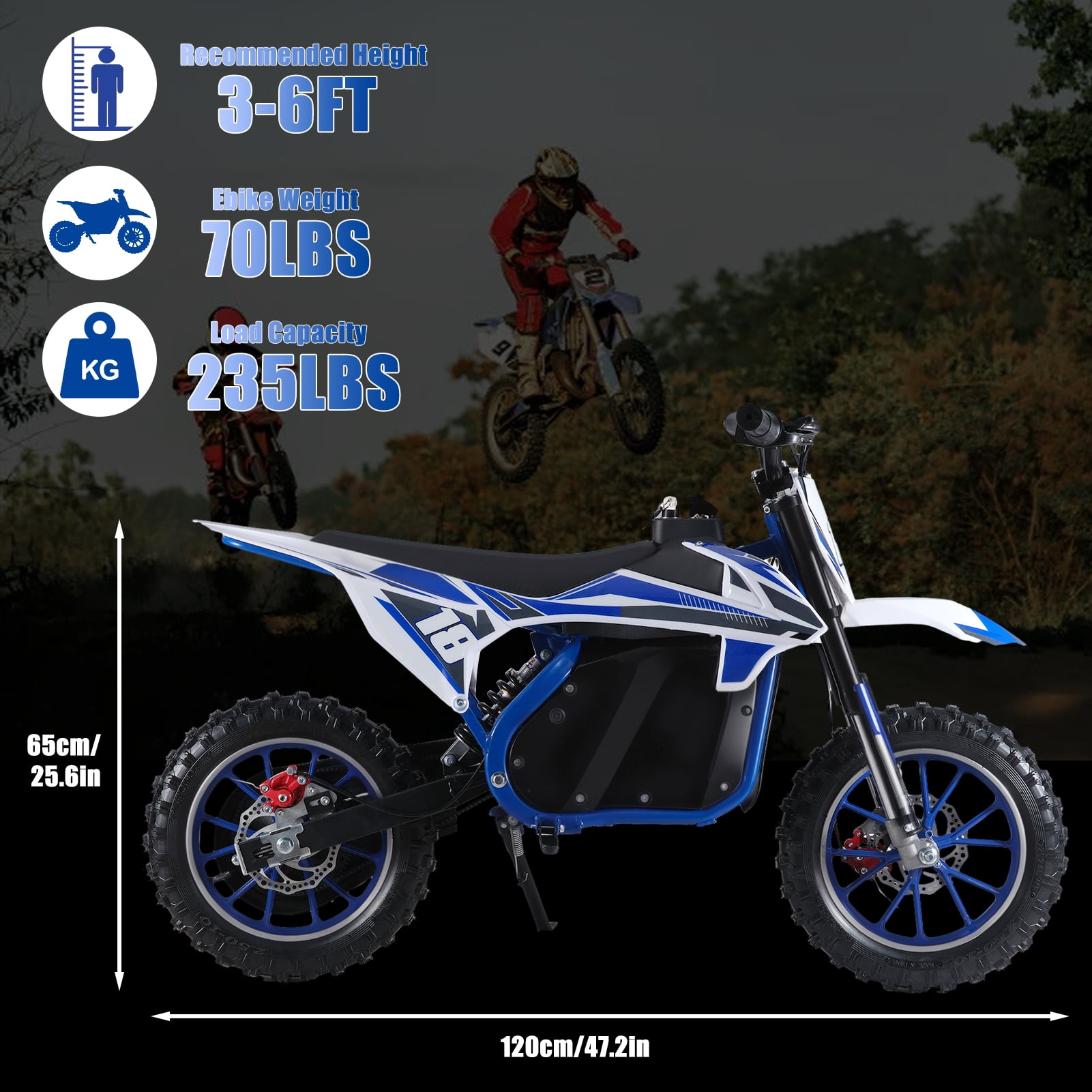 Yedigre Kids Electric Dirt Bike for Ages 8-14 – 350W, 25 MPH, 10-Mile Range, 235 lbs Load, Dual Suspension