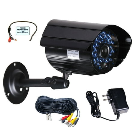 VideoSecu Outdoor Security Camera IR Day Night 36 Infrared LEDs with Power, Cable and Audio Microphone IR807BMKC