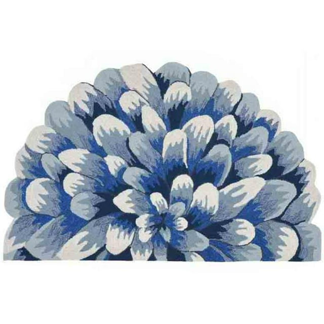 Trans Ocean FTPD5182803 Frontporch Hand Tufted Round Everywear Rugs, 1828-03 Mum Blue - 5 ft.