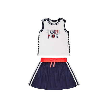 Girl Power Tank and Mesh Skirt, 2-Piece Outfit Set (Little Girls & Big Girls)