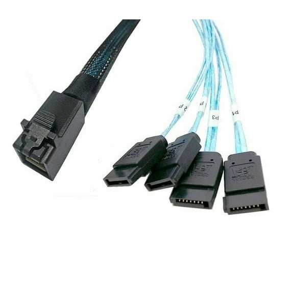 Internal Mini SAS HD SFF-8643 to 4 SATA Internal Cables 1 Meter