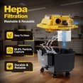 thumbnail image 6 of GEVEELIFE Cordless Shop Vac Wet and Dry, 4.3 Gallon Shop Vac with 5.0Ah Battery Powered, Fast Charger, HEPA Filter, Strap & Wheels, 3-in-1 Wet Dry Vacuum Cleaner for Garage, Car, Workshop, 6 of 8
