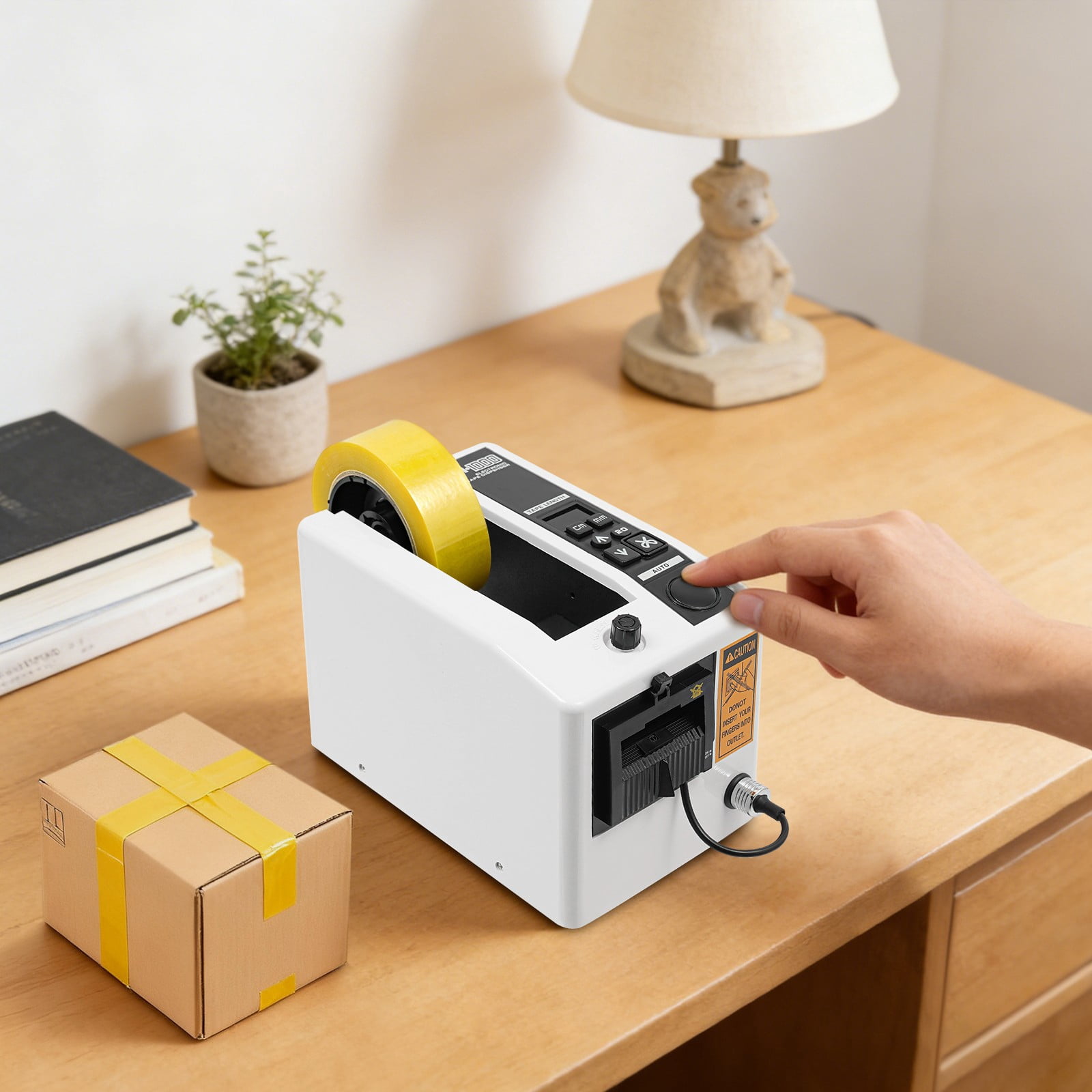 20-30W Electric Ribbon Cutting Machine, Automatic Tape Dispenser with Adjustable Length 0.79-39.33in, 110V Ribbon Cutter for Packing, Warehouse, Office, Works with Multiple Tape Rolls