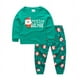 thumbnail image 2 of Conjunto de pijamas para bebés y niños, ropa de algodón supercálida, camiseta, pantalones a rayas, 2 piezas, novedad, navidad, 2 of 4