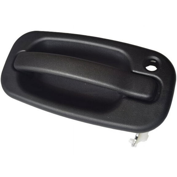 Front Right Passenger Outside Door Handle, Textured Black, with Keyhole, without Chrome Lever - Compatible with 1999 - 2006 Chevy Silverado 1500 2000 2001 2002 2003 2004 2005