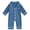 Blue, variant on Summer One Piece Pajamas For Toddler Lapel Long Sleeve Button Down Romper Lightweight Comfy Jumpsuit (9 Months, Blue)