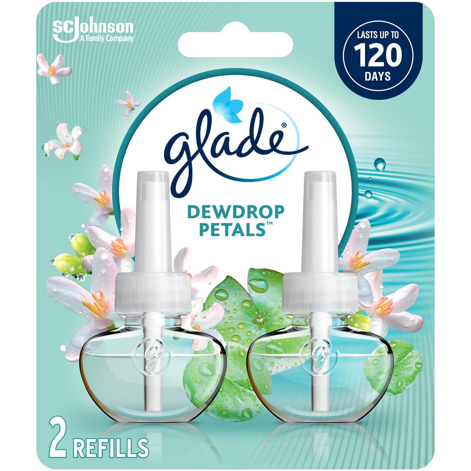 Glade Plugins® Air Freshener Oil Refill, Dewdrop Petals, 2 Refills