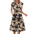 thumbnail image 3 of Fantaslook Summer Dresses for Women Ruffle Sleeve V Neck Midi Dresses Fashion Casual Flowy Vacation Sundress, 3 of 8