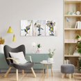 thumbnail image 3 of Hieng Funny Frog Canvas Wall Art Yellow and Blue Picture Paintings Animal Floral Artwork for Kids Room Bathroom(Framed canvas), 3 of 6