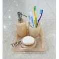 thumbnail image 5 of Modern Bathroom Accessories Set 4 Pcs Marble Look Bathroom Sets for Counter Top Restroom Apartment Decor Stuff Imitated Resin Kits Gift for Women and Men, 5 of 5